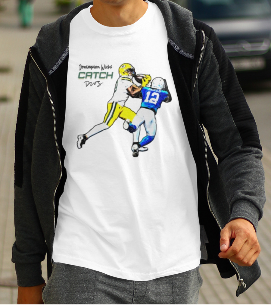 Don'tayvion Wicks Catch Packers Vs Lions Detroit Signature T-Shirt
