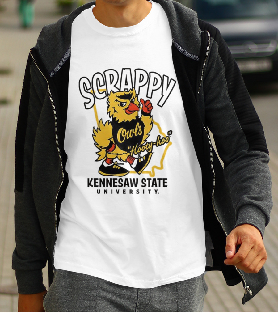 Scrappy Owls Hooty-hoo Kennesaw State University Mascot T-Shirt