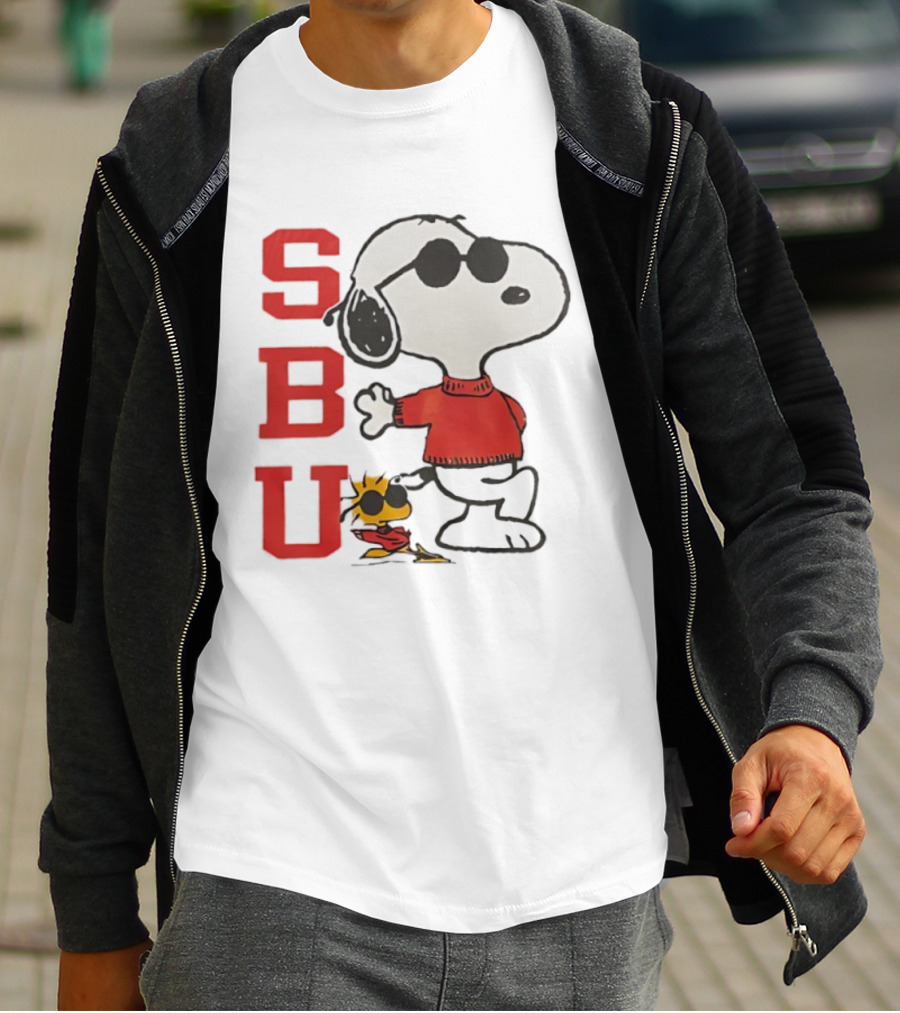 Stony Brook University Snoopy Woodstock SBU Joe Cool T-Shirt