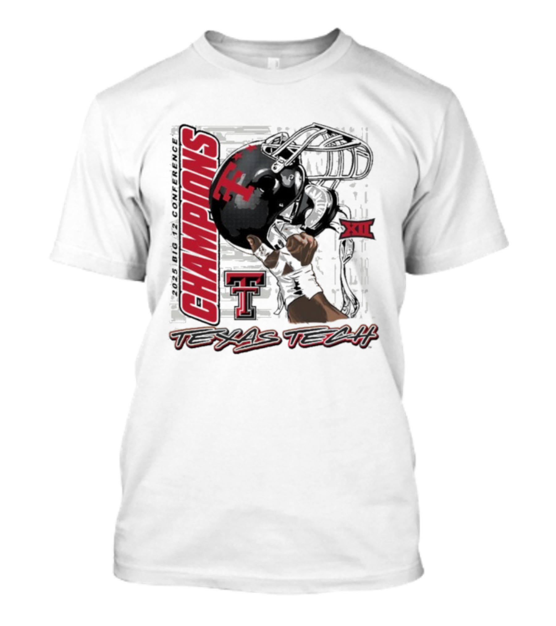 Texas Tech Red Raiders 2025 Big 12 Champions Football Raise Em Up XII T-Shirt