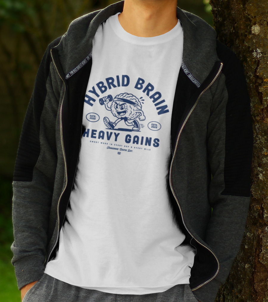 Hybrid Brain Heavy Gains Established 2020 Mindset Every Rep Every Mile T-Shirt