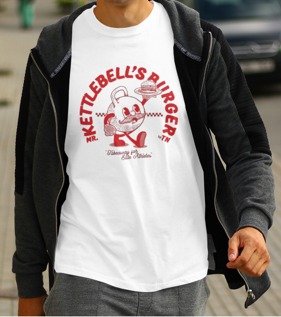 Mr. Kettlebell's Burger Takeaway For Elite Athletes T-Shirt