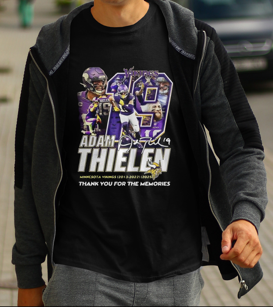 Adam Thielen Vikings 19 Minnesota Memories Signature 2013-2022 T-Shirt