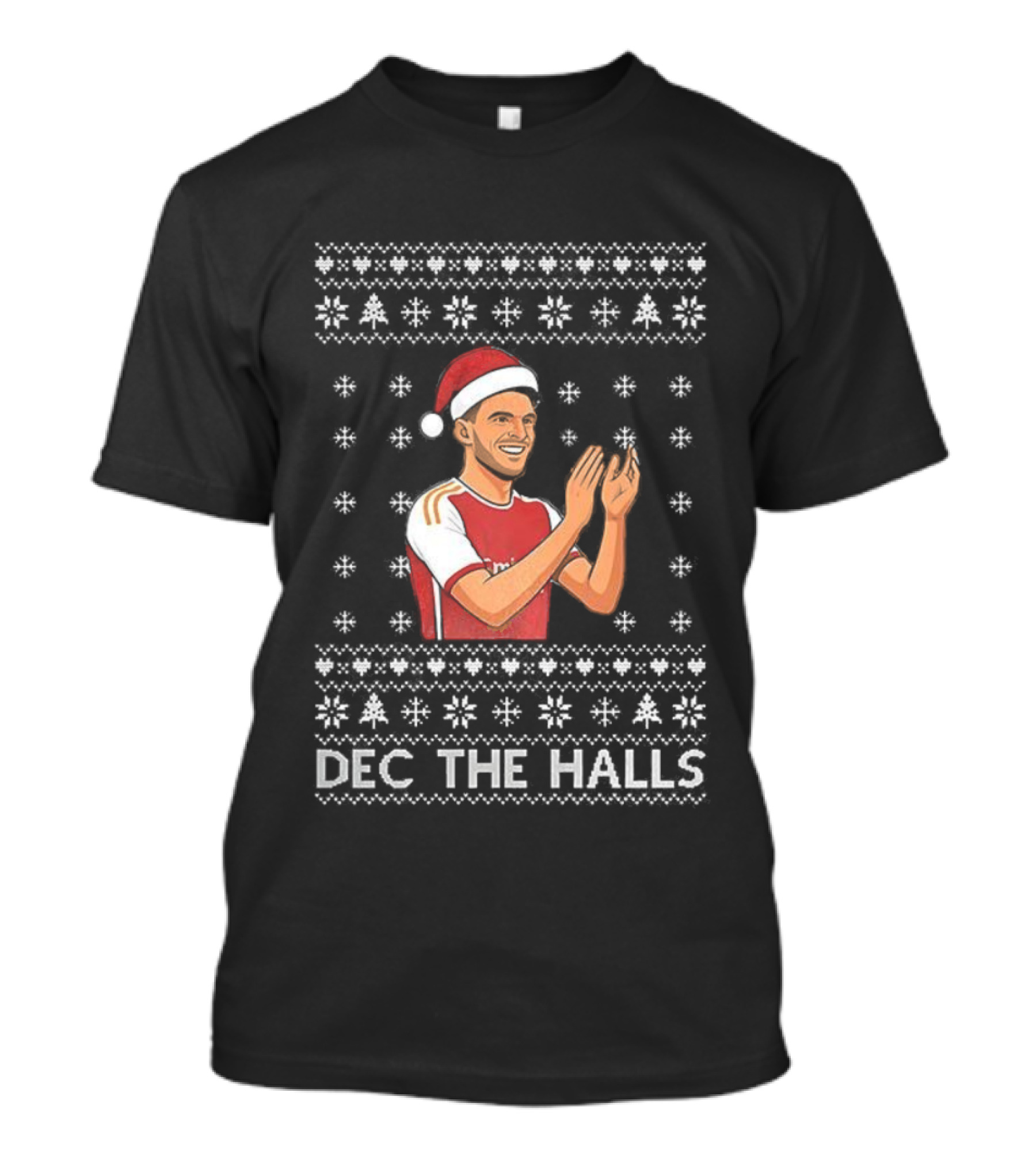 Declan Rice Arsenal Dec The Halls Ugly Christmas Football T-Shirt