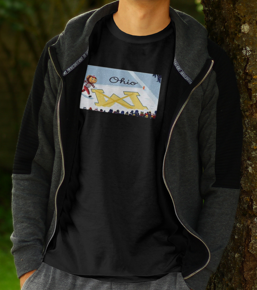 Ohio Brutus Sports Rivalry Crossing Out Michigan Icon M Football Game Scene T-Shirt