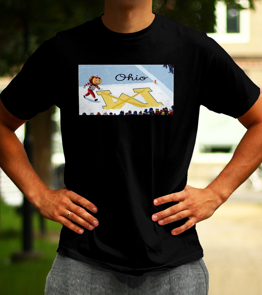 Ohio Brutus Sports Rivalry Crossing Out Michigan Icon M Football Game Scene T-Shirt