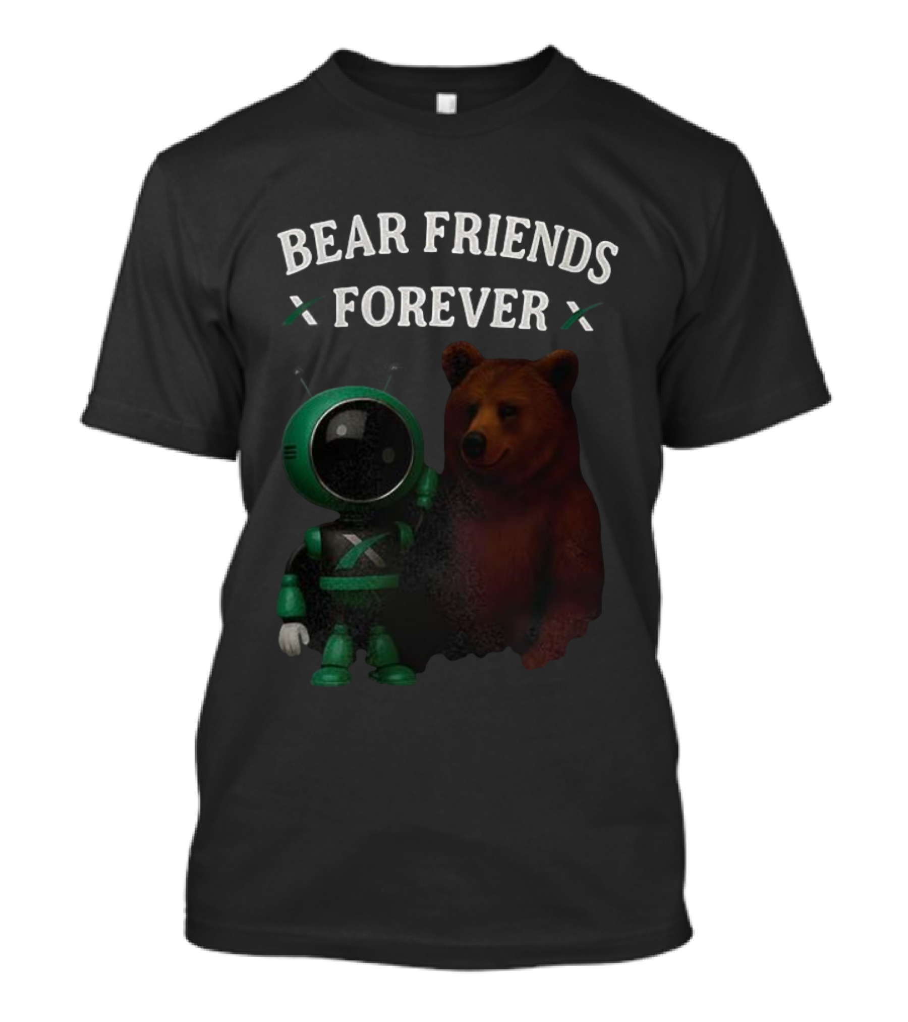 Bear Friends Forever Robot And Bear Duo Fun T-Shirt