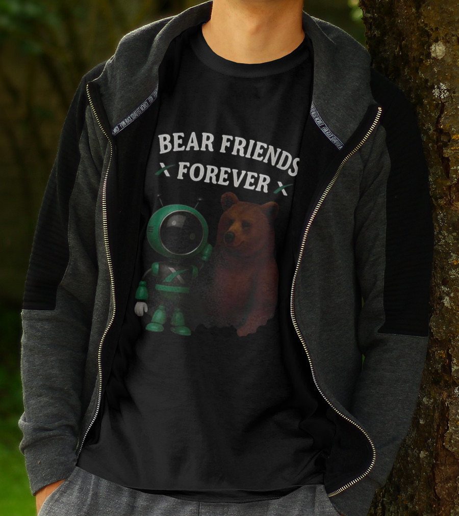 Bear Friends Forever Robot And Bear Duo Fun T-Shirt