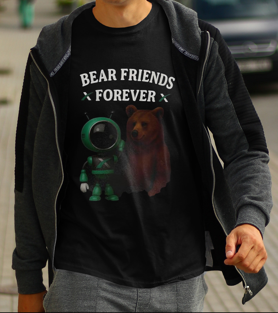 Bear Friends Forever Robot And Bear Duo Fun T-Shirt