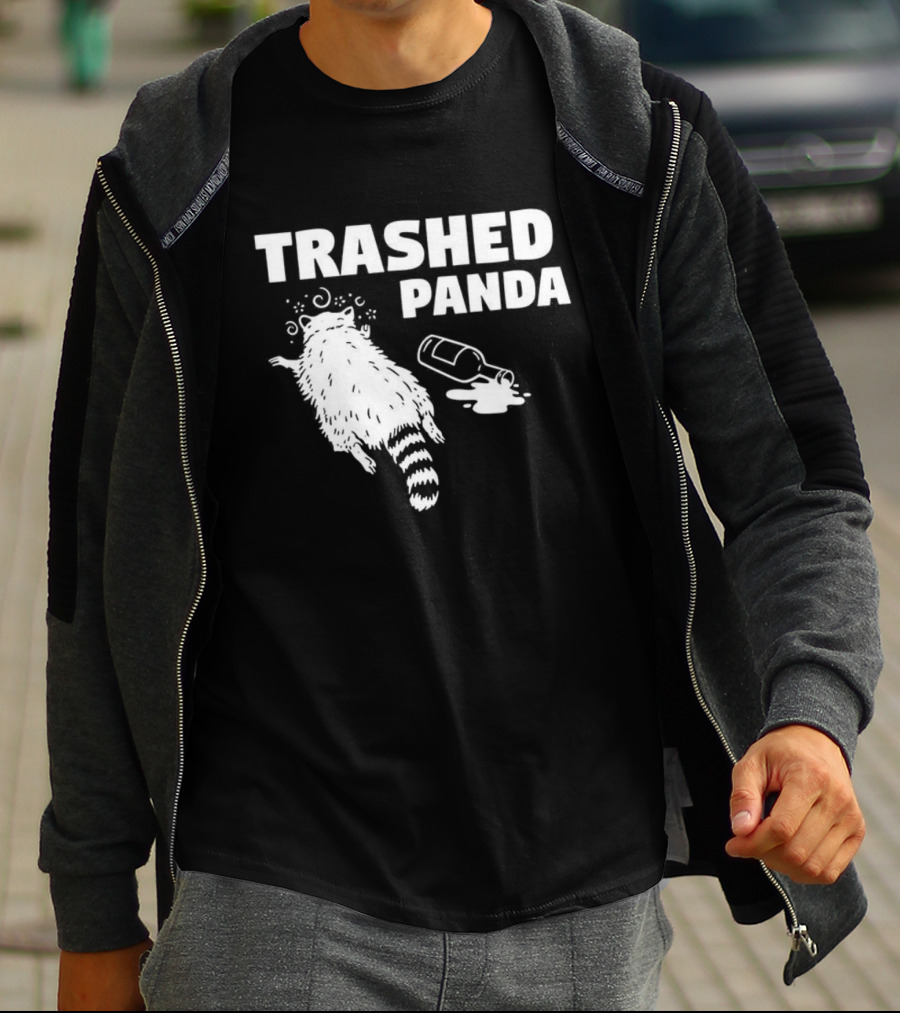 Trashed Panda Raccoon Drunk Hanover T-Shirt