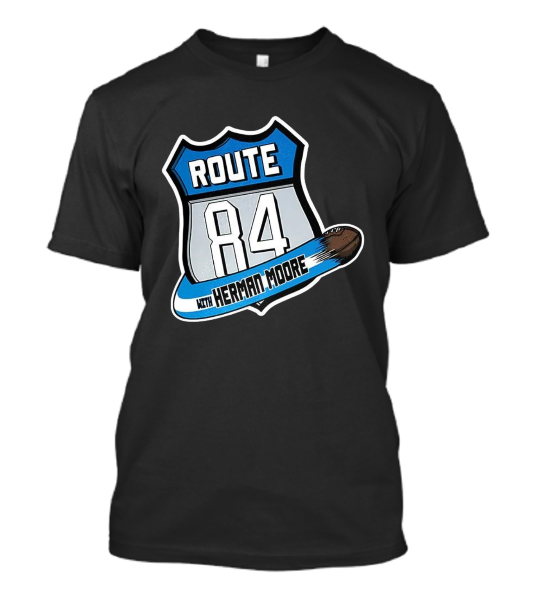 Route 84 With Herman Moore Detroit Lions Football T-Shirt