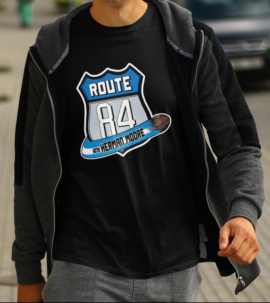 Route 84 With Herman Moore Detroit Lions Football T-Shirt