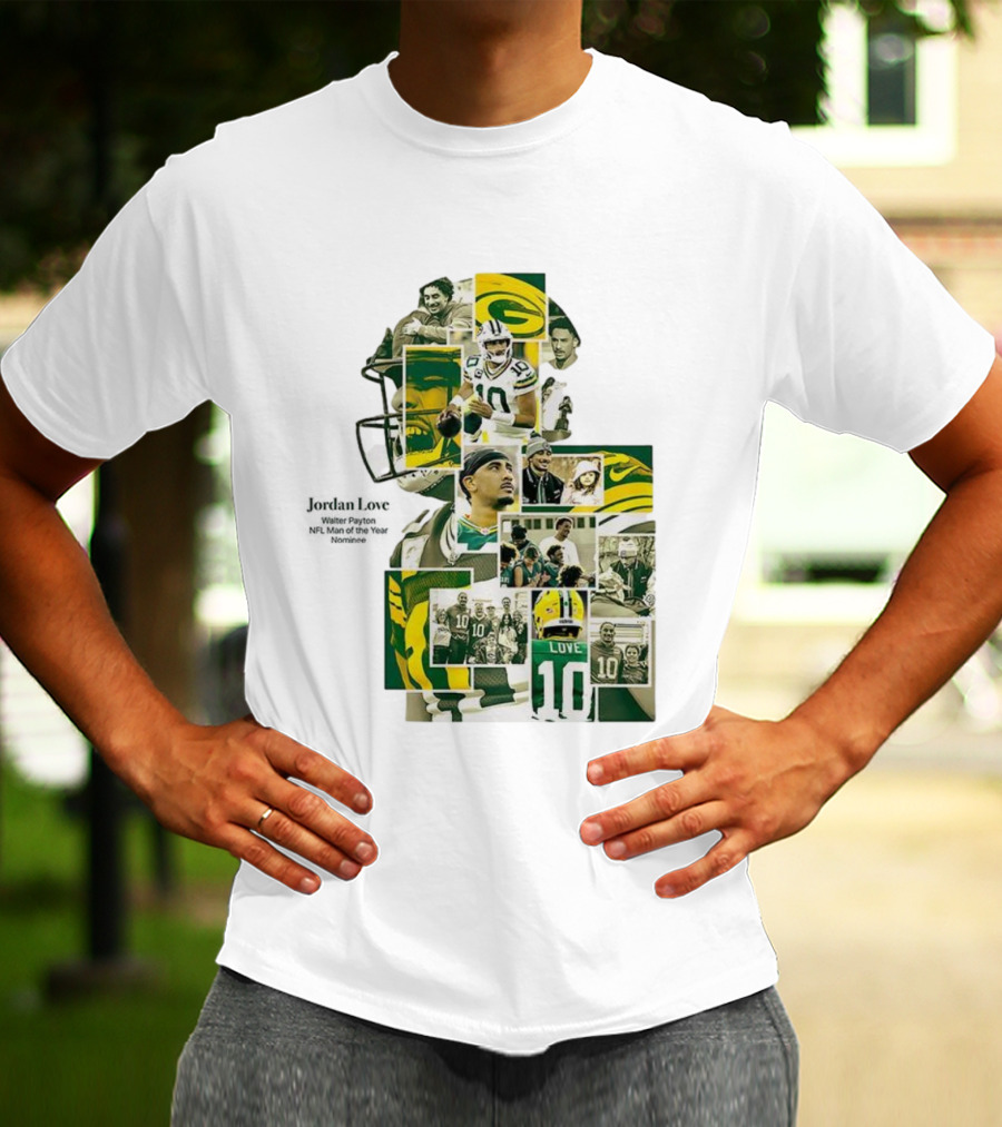 Jordan Love Green Bay Packers NFL Man Of The Year Nominee Collage T-Shirt