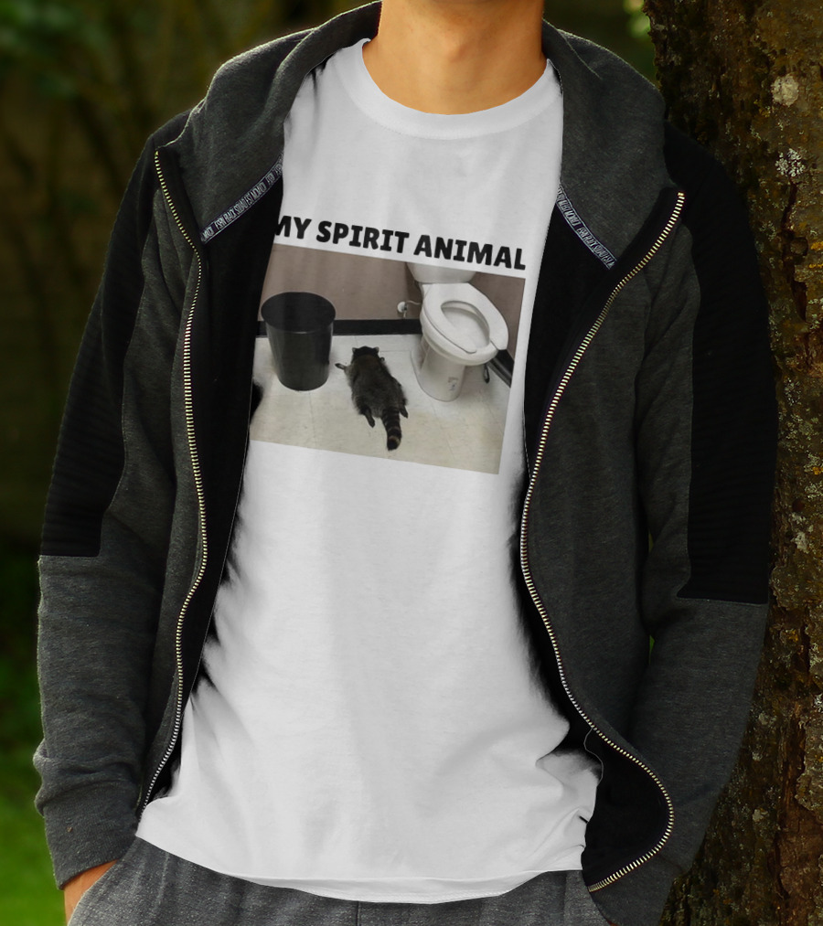 Raccoon My Spirit Animal Bathroom Humor T-Shirt