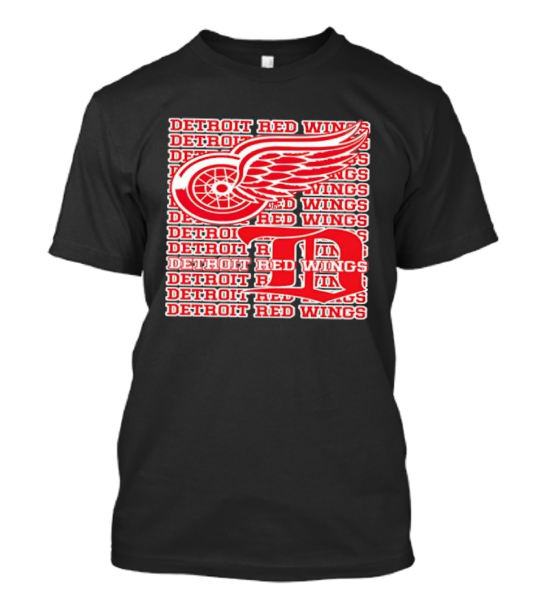 Detroit Red Wings Iconic Winged Wheel Logo Detroit D Red Wings Win T-Shirt