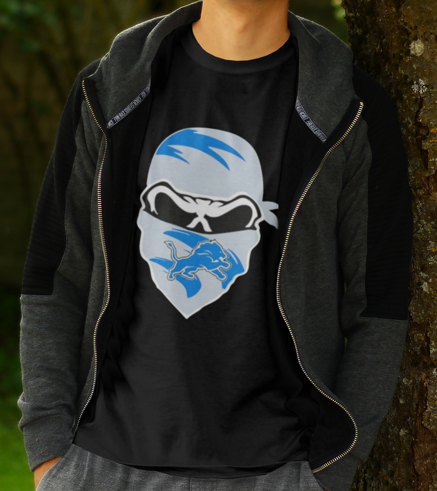 Bandana Man Detroit Lions Skull Stylish T-Shirt