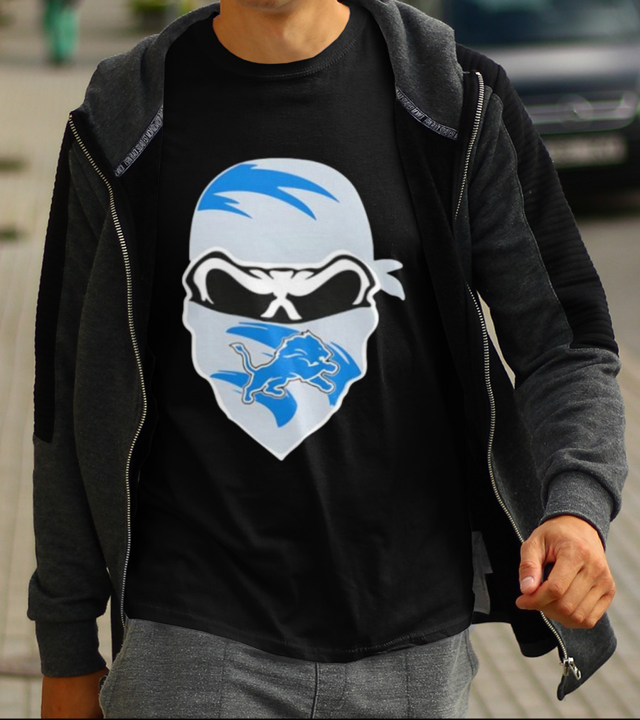 Bandana Man Detroit Lions Skull Stylish T-Shirt