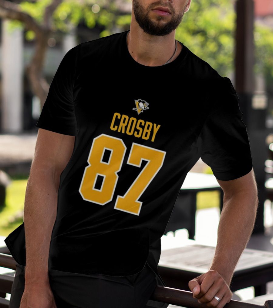 Crosby 87 Black Pittsburgh Penguins Stylish T-Shirt