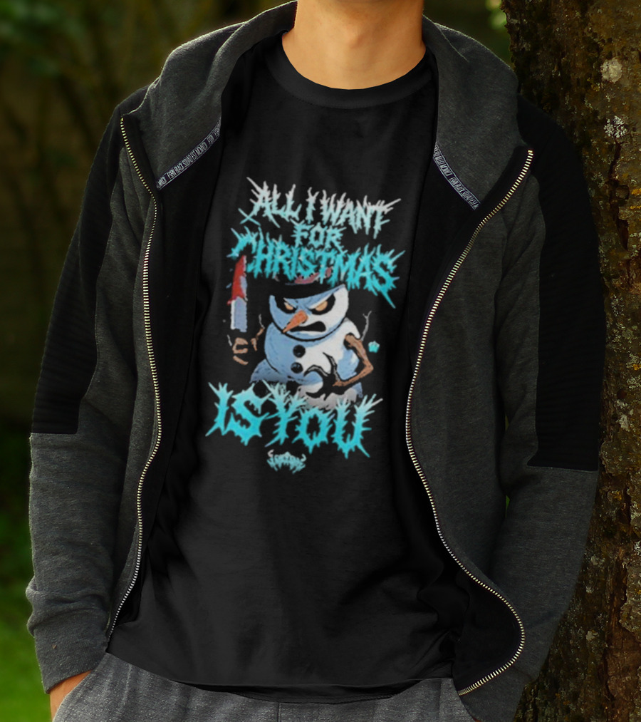 All I Want For Christmas Is You Snowman Knife T-Shirt