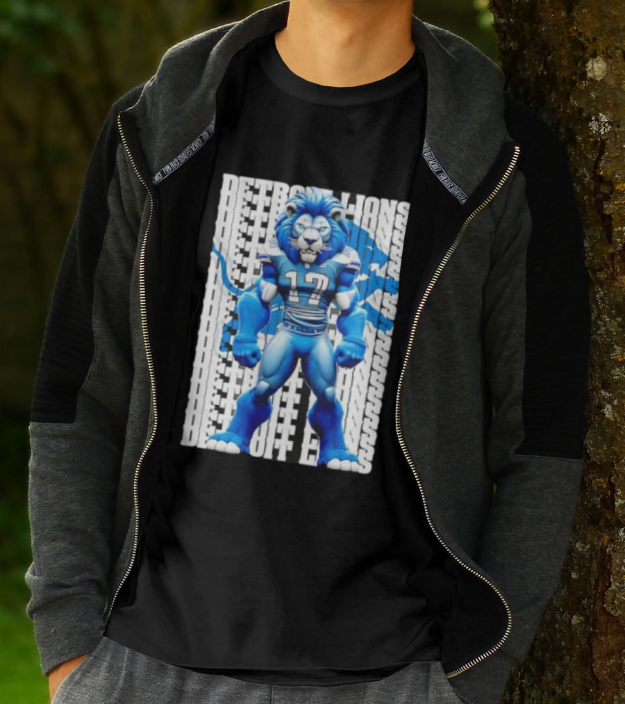 Detroit Lions Big Lion 17 Bold Blue Fan Apparel T-Shirt