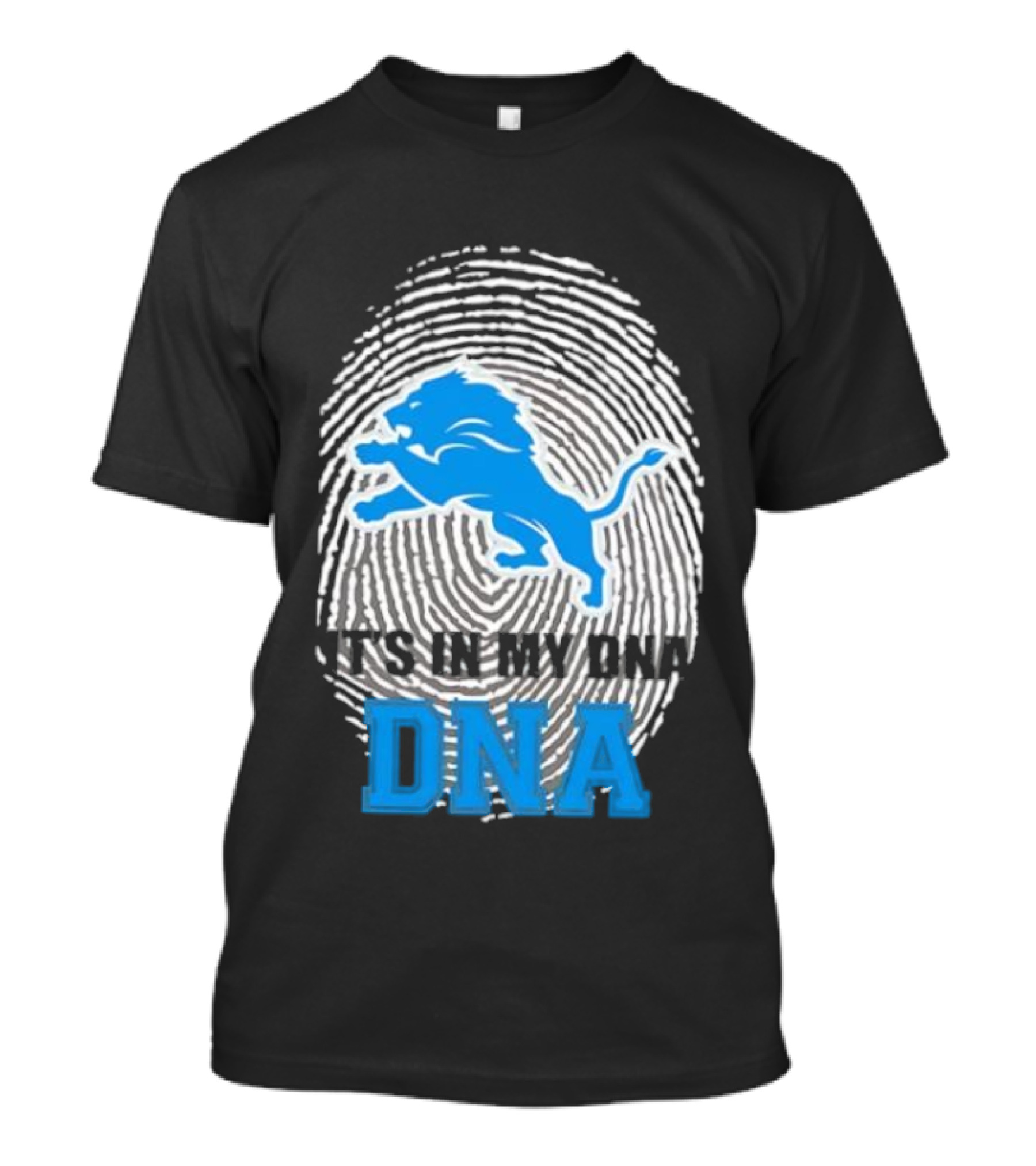 Detroit Lions It's In My DNA Fingerprint Lion Logo T-Shirt