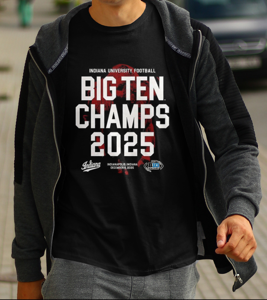 Indiana University Football Big Ten Champs 2025 Hoosiers Victory Celebration T-Shirt
