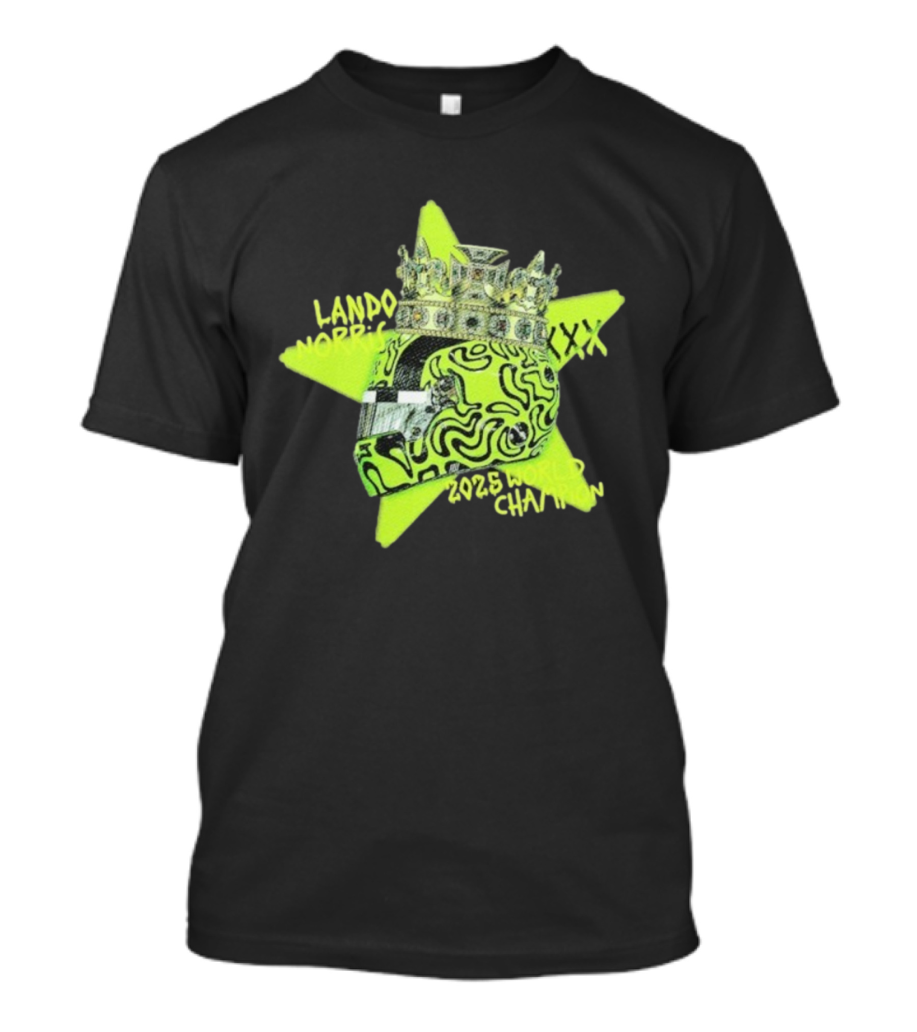 Lando Norris 2025 World Champions Helmet Crown Star Icon T-Shirt