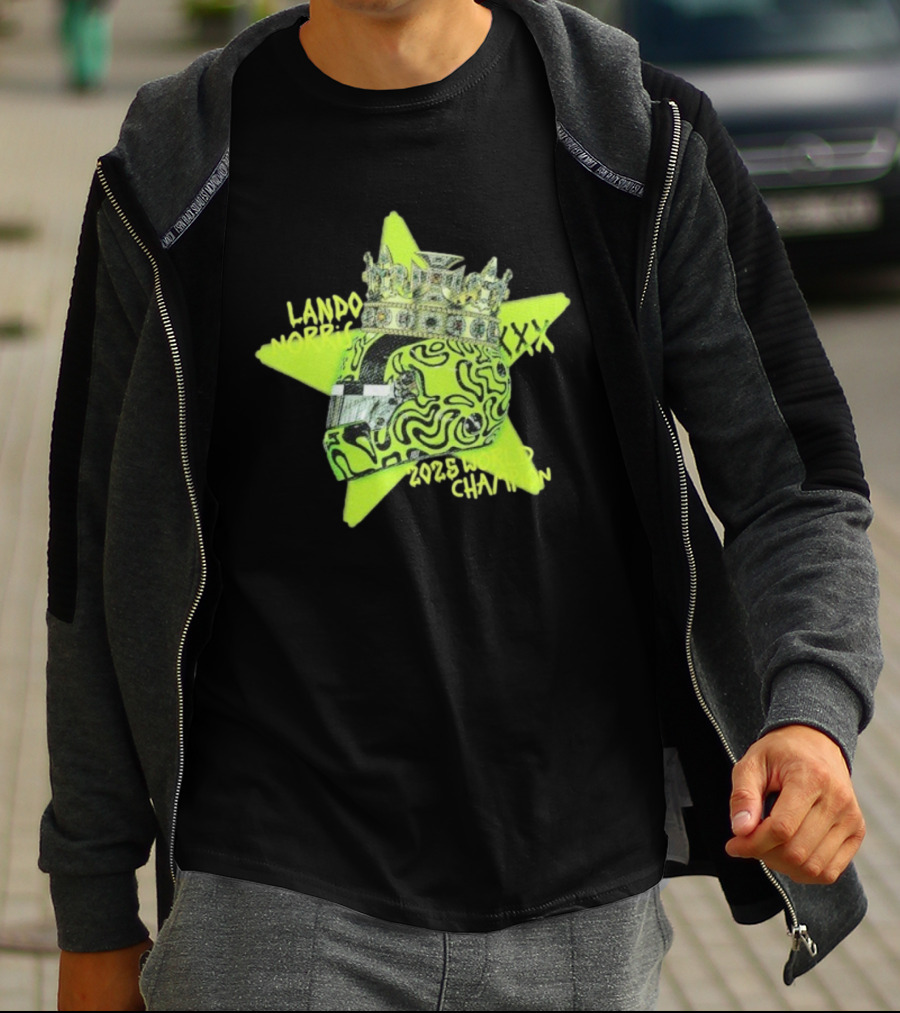 Lando Norris 2025 World Champions Helmet Crown Star Icon T-Shirt
