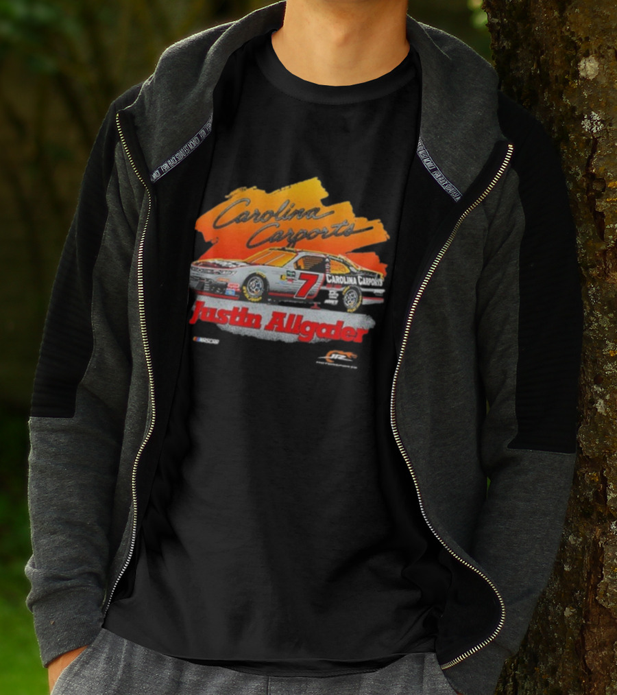 Justin Allgaier Carolina Carports Racing Tour 2026 Car Number 7 JR Motorsports Team T-Shirt