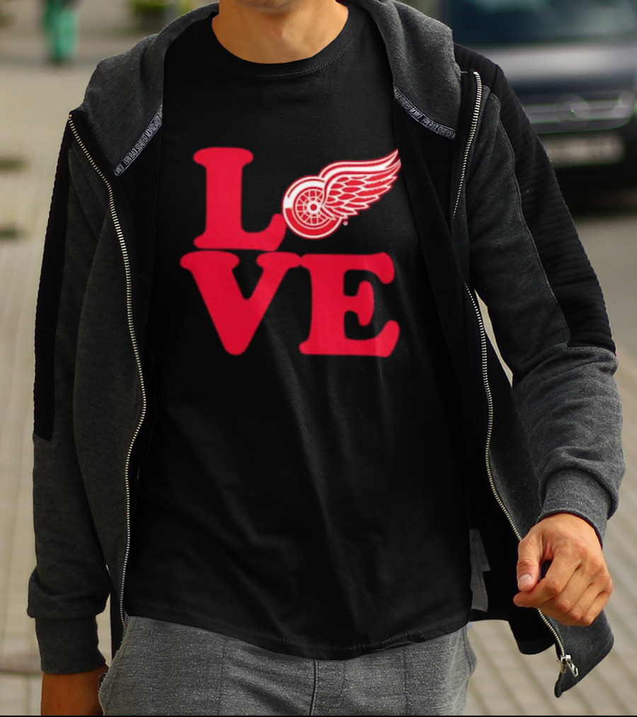 LOVE Detroit Red Wings Red Wings Stylish Iconic Fan Design T-Shirt