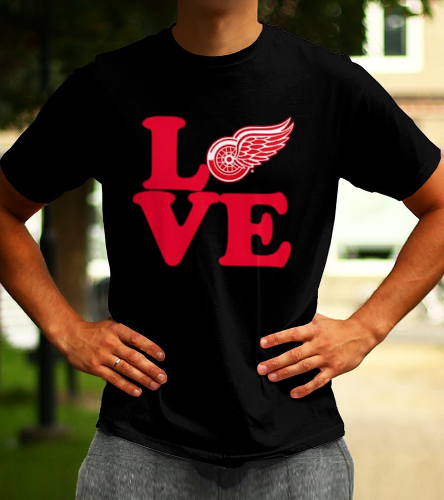 LOVE Detroit Red Wings Red Wings Stylish Iconic Fan Design T-Shirt