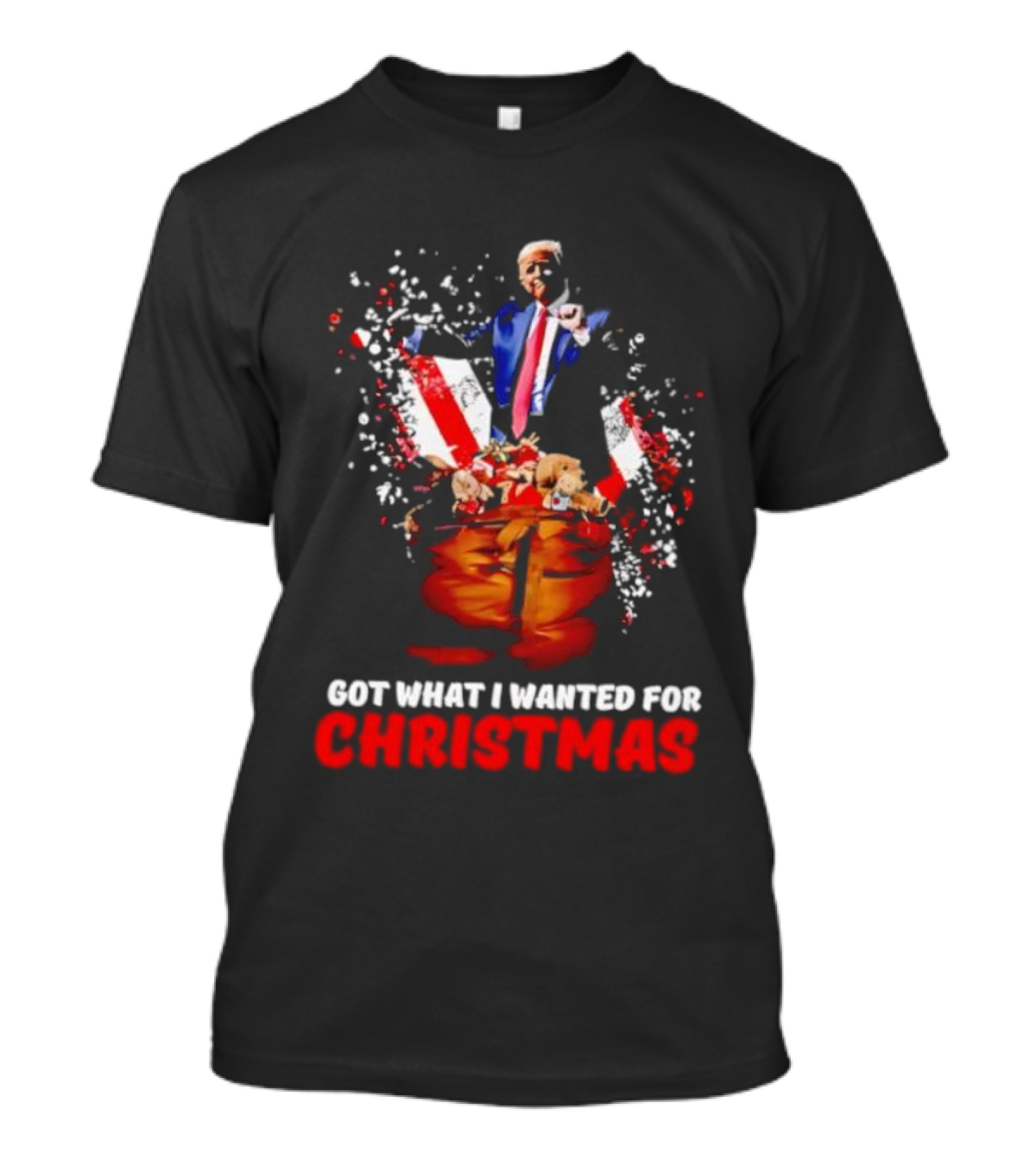 Trump Got What I Wanted For Christmas Santa Bag Fireworks T-Shirt