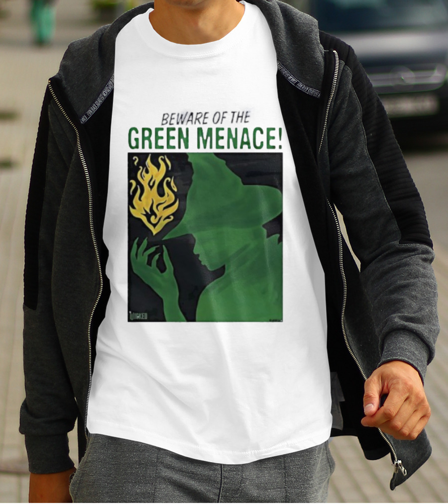 Wicked Green Menace Elphaba Wizard Of Oz Magic Flame T-Shirt