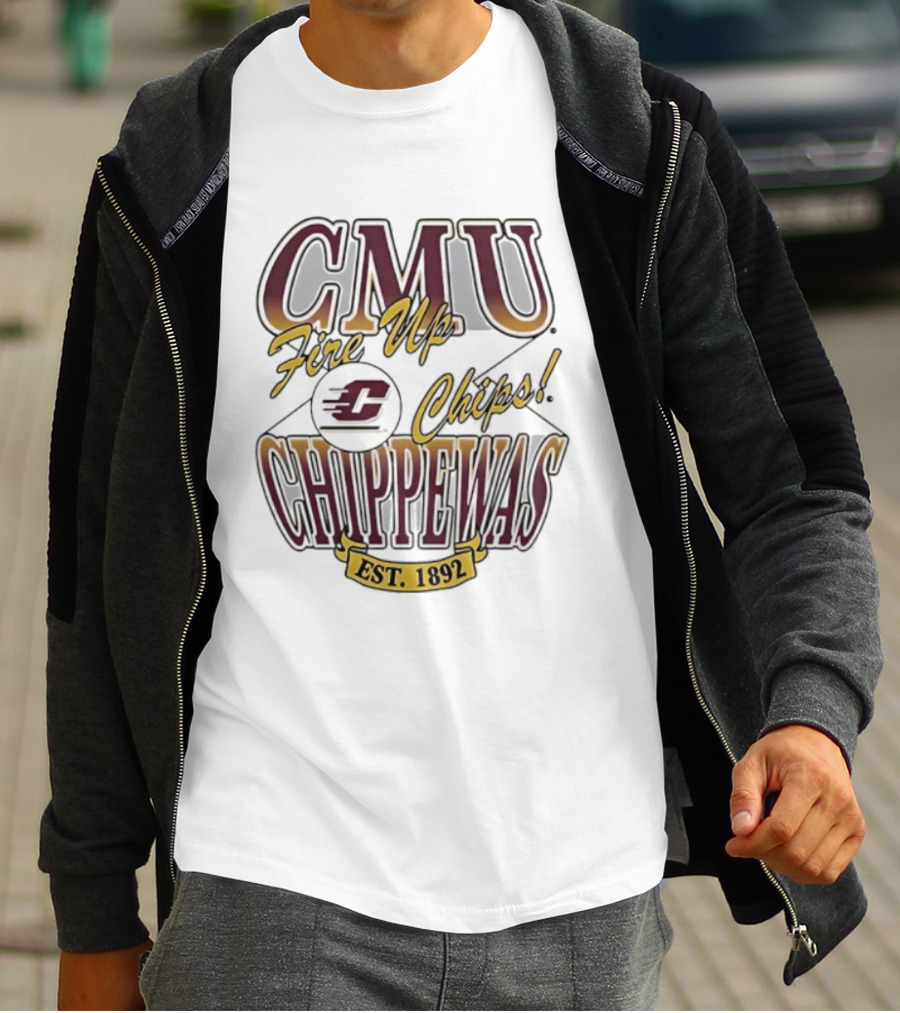 CMU Fire Up Chips Chippewas Est 1892 T-Shirt
