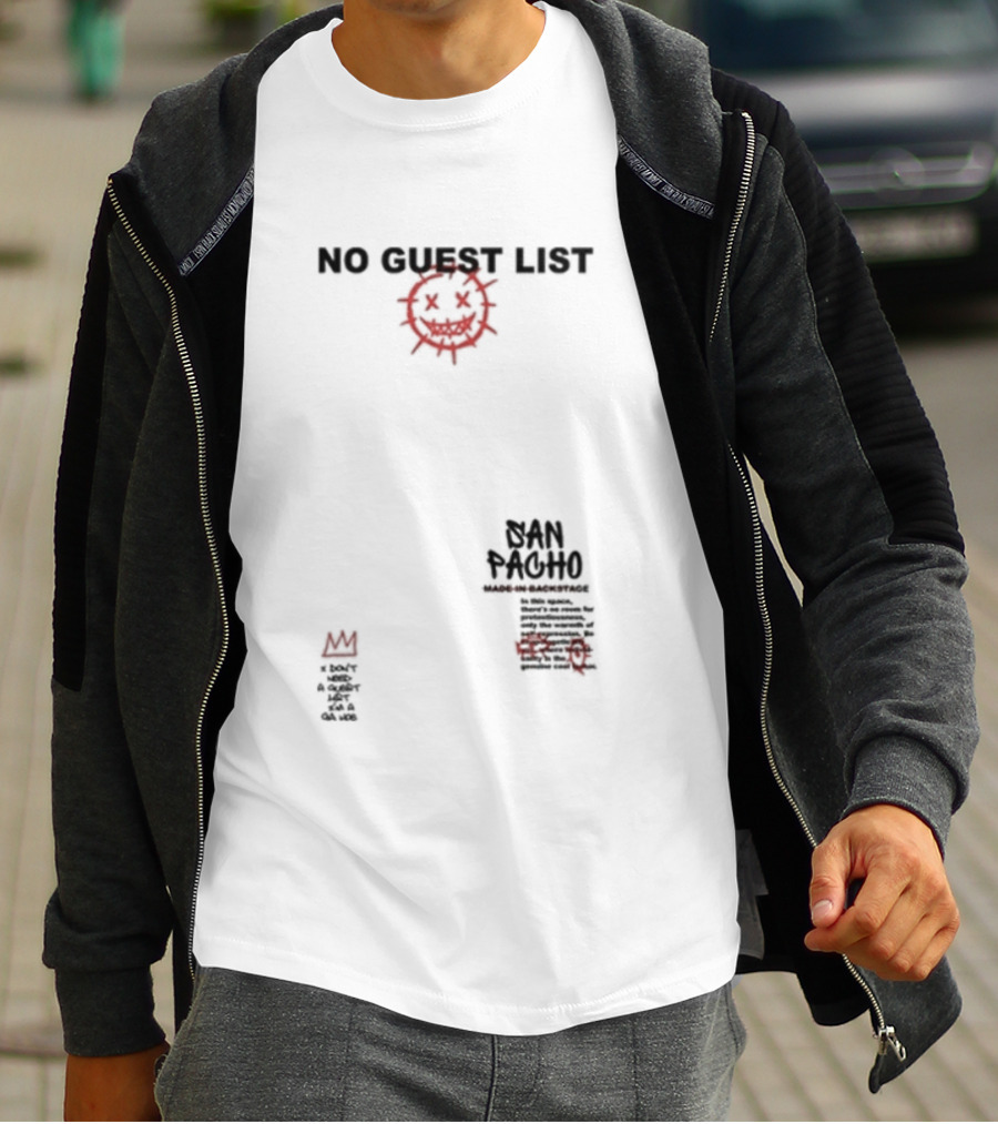 San Pacho No Guest List Everyone Is Equal On The Dance Floor Music Community Unity T-Shirt