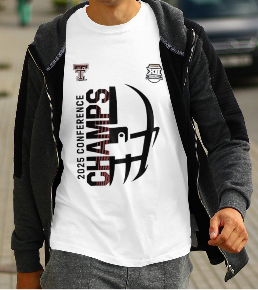 Texas Tech Red Raiders 2023 Conference Champions Football Helmet T-Shirt