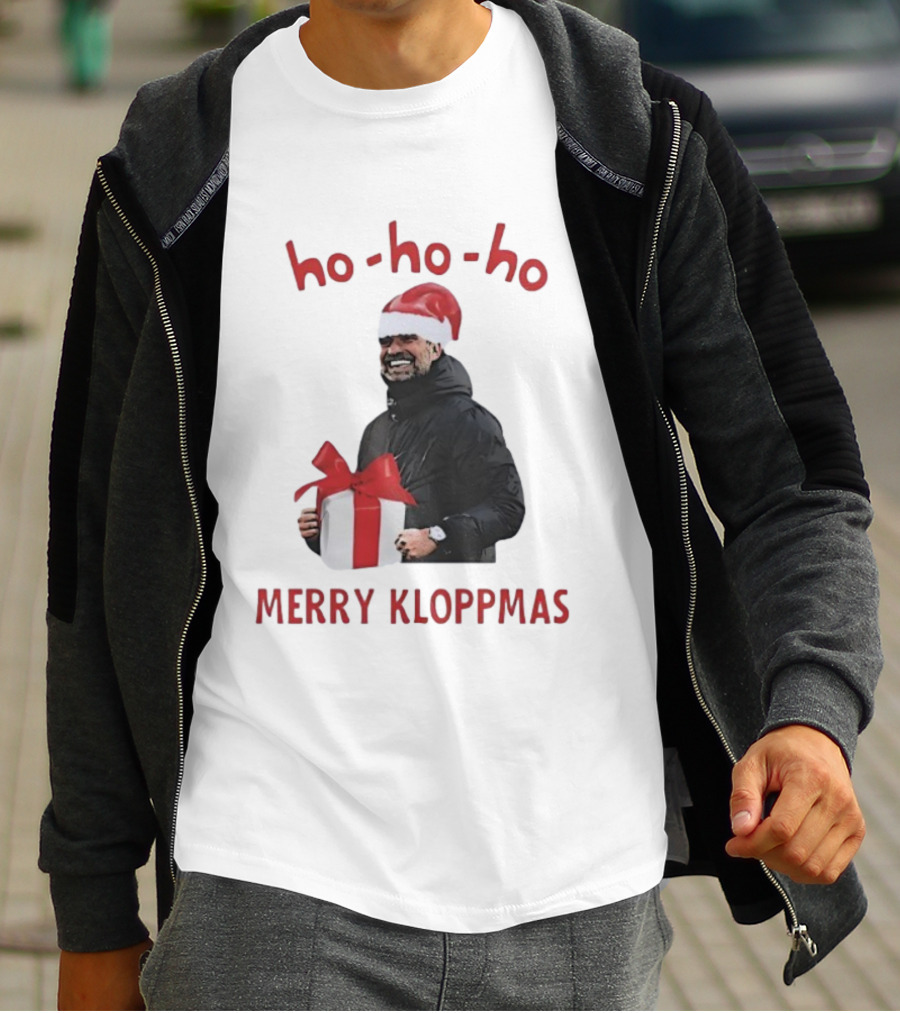 Ho Ho Ho Merry Kloppmas Christmas Funny Santa Hat T-Shirt