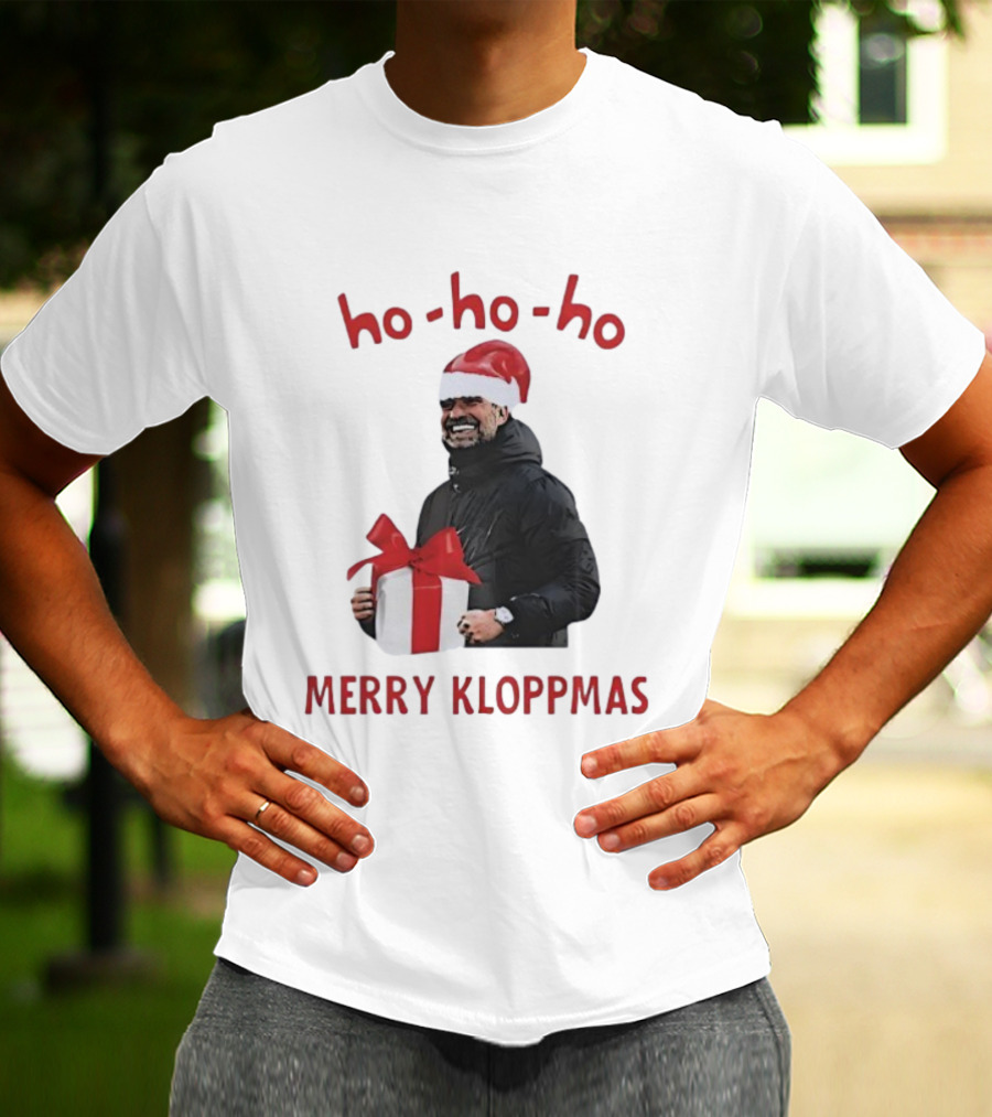Ho Ho Ho Merry Kloppmas Christmas Funny Santa Hat T-Shirt