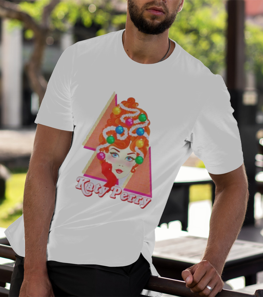 Katy Perry Christmas Candy Hair Design Merch T-Shirt