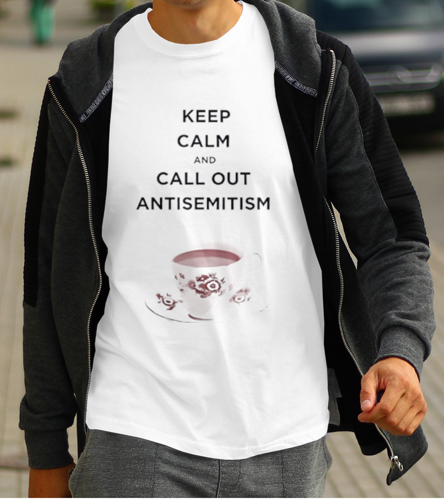 KEEP CALM AND CALL OUT ANTISEMITISM Red Paint Stroke T-Shirt