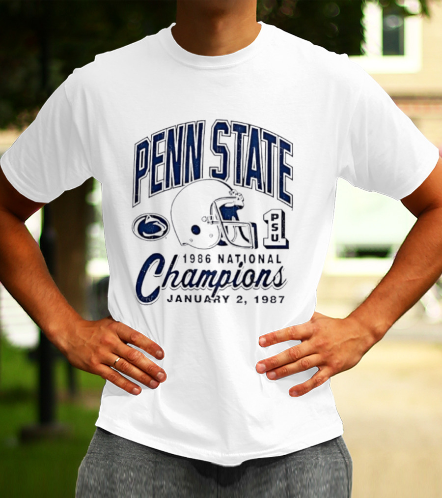 Penn State Nittany Lions 1986 National Champions January 2 1987 T-Shirt