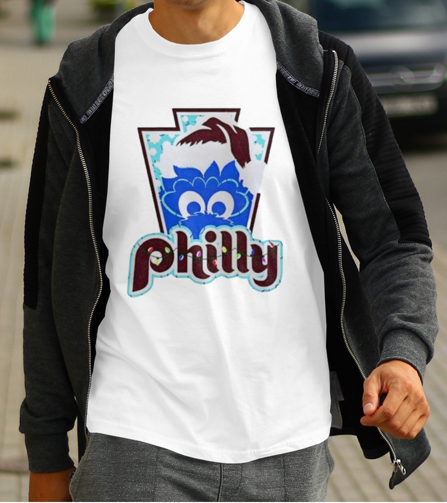 Philly Phanatic Santa Hat Christmas Philadelphia Phillies Holiday Fan Gear T-Shirt
