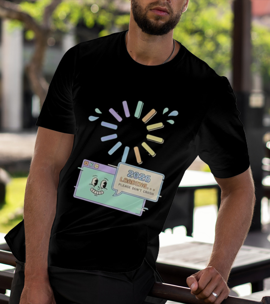 2026 Loading Please Don’t Crash Fun Pixel Art Countdown Graphic T-Shirt