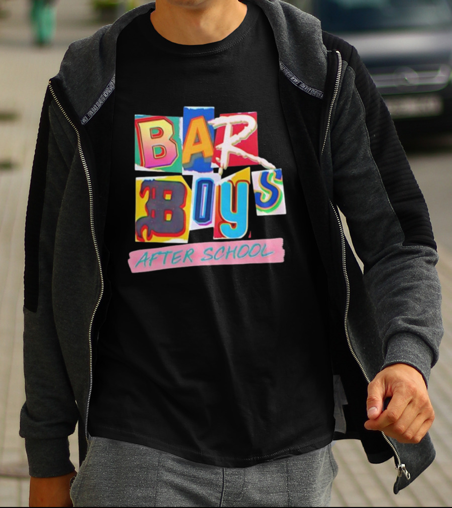 Bar Boys After School Retro Colorful Text Design T-Shirt