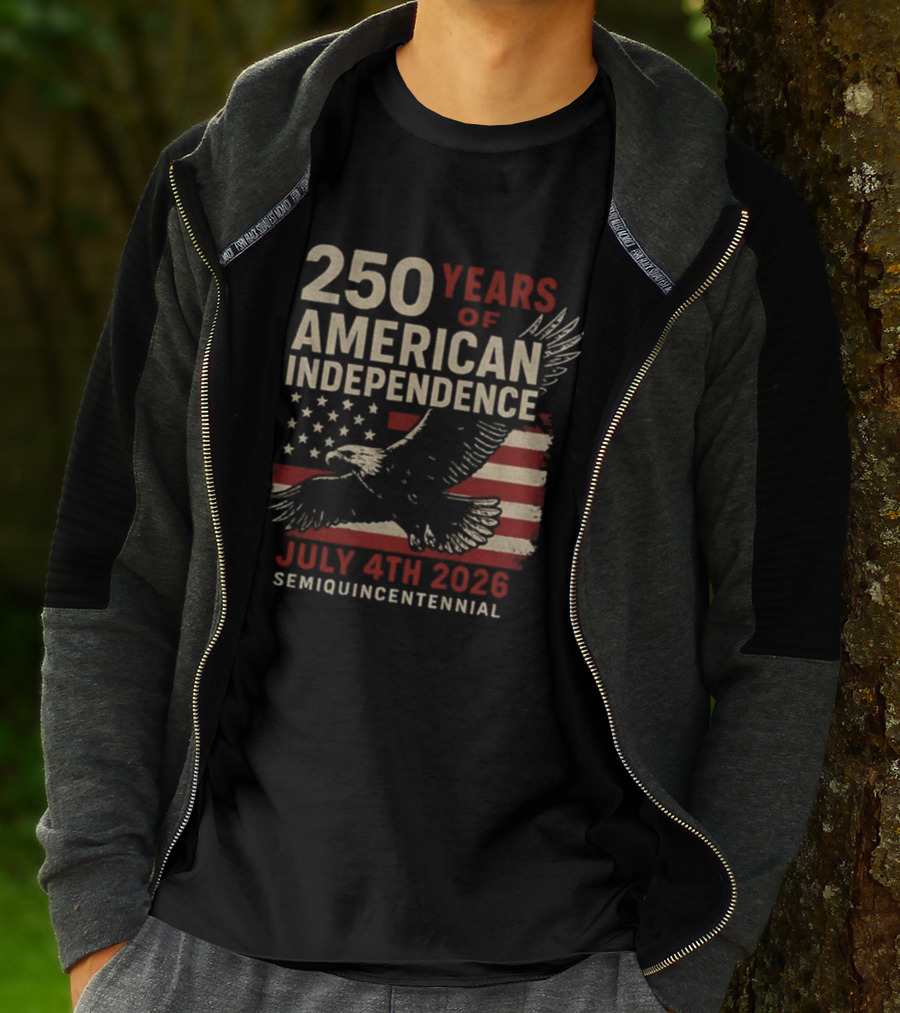 250 Years Of American Independence Eagle Flag July 4th 2026 Semiquincentennial T-Shirt