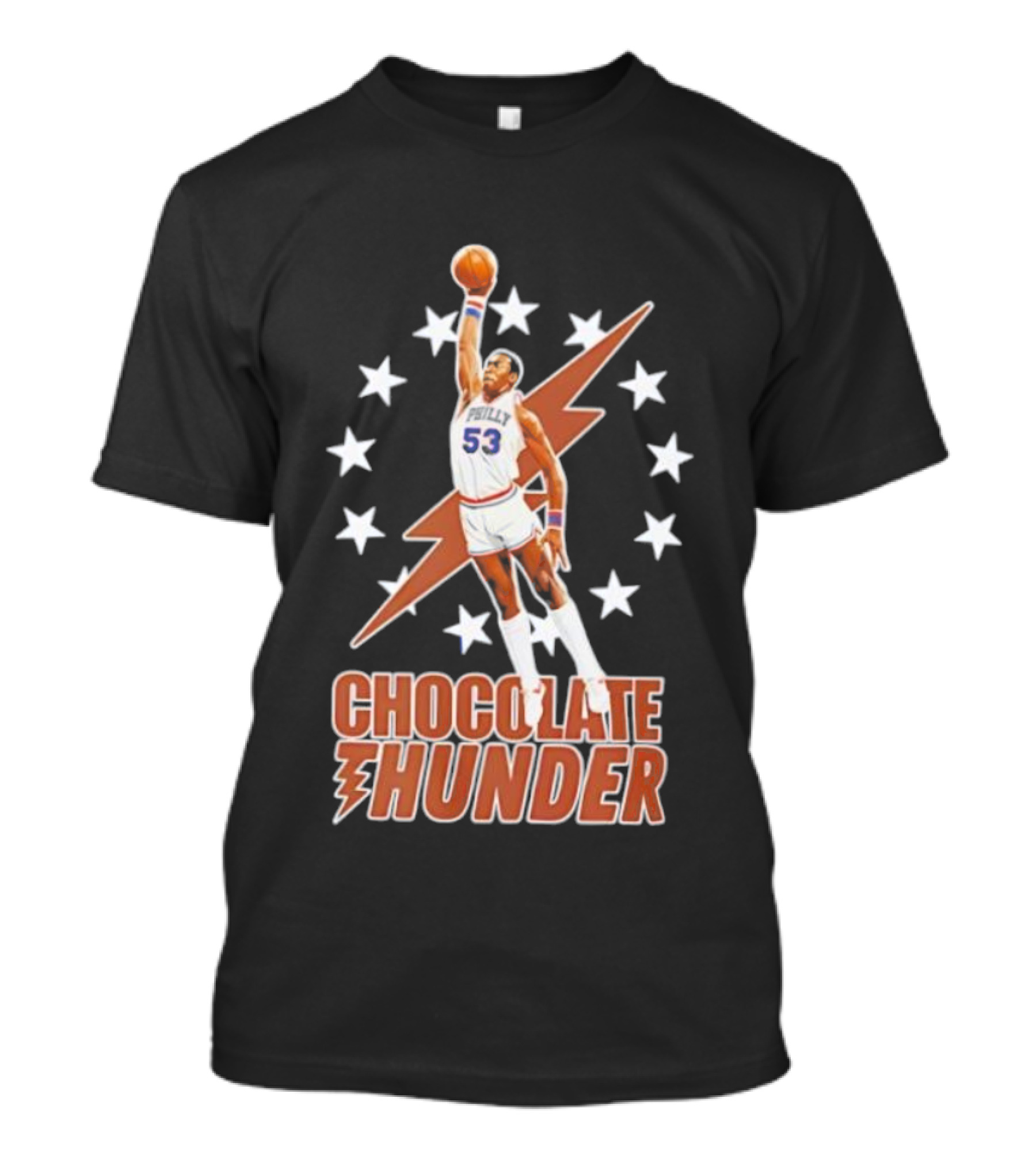 Darryl Dawkins Chocolate Thunder 53 Dunk Stars Lightning T-Shirt