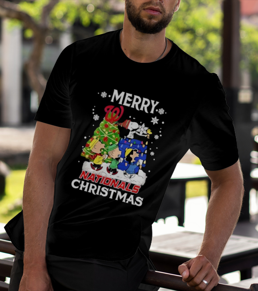 Merry Washington Nationals Christmas Snoopy And Friends T-Shirt