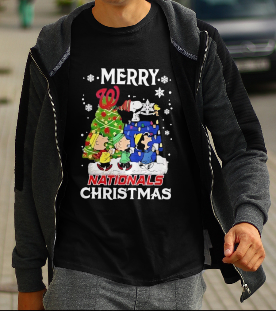 Merry Washington Nationals Christmas Snoopy And Friends T-Shirt