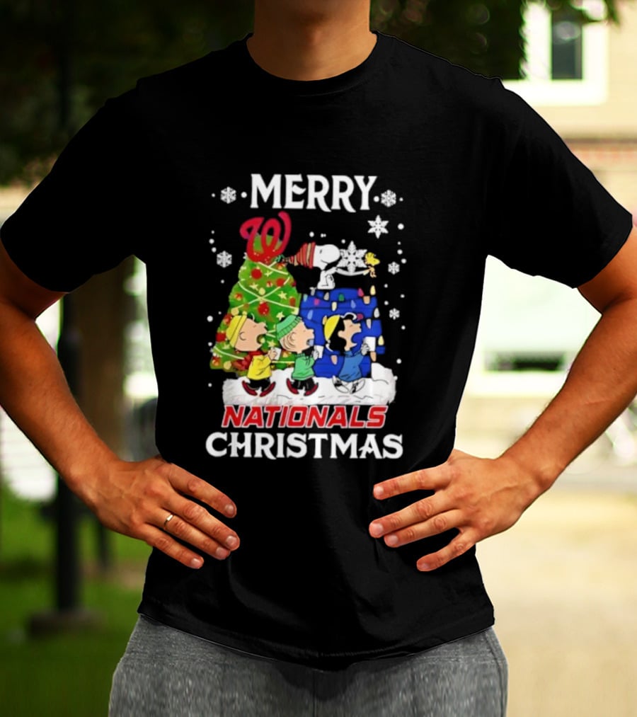 Merry Washington Nationals Christmas Snoopy And Friends T-Shirt