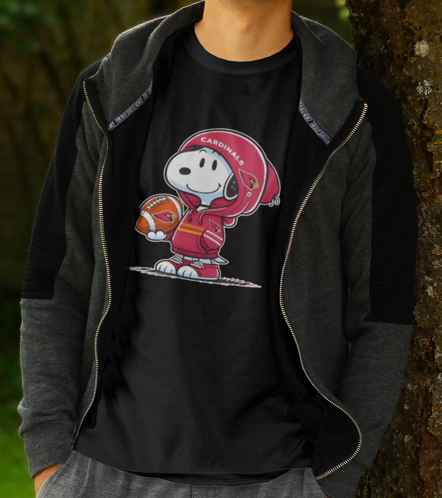 Snoopy Arizona Cardinals Football And Ball T-Shirt